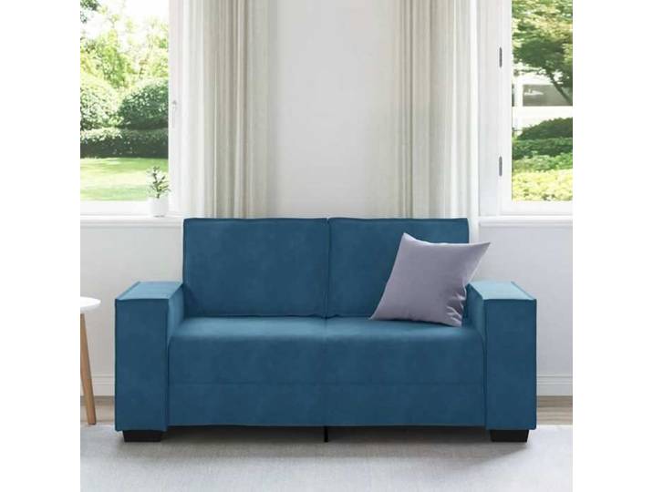 velours Canapé 2 Adultes/enfants - SHIELDPRO® - CANAPÉ FIXE 2 places - Bleu 160x78x84 cm 867733