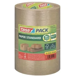 tesa 3x Packband »tesapack® STANDARD PAPER« 50 mm / 50 m 58292-00000-00 braun