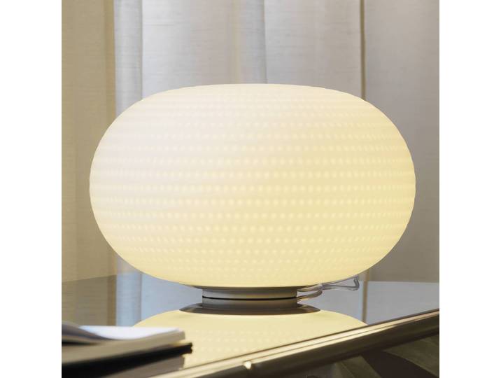 Fontana Arte Designer Tischlampe BIANCA, für Wohn- / Esszimmer, Glas, Design, Tischlampe