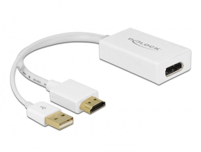 DeLOCK Adapter HDMI-A zu DisplayPort 1.2 weiß 62496