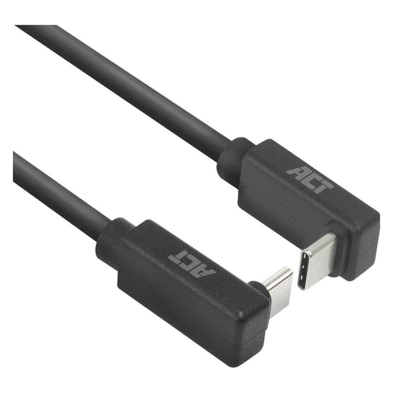ACT USB 3.0 10Gbps 60W USB Type-C" (up/down angled) to USB Type-C" (up/down angled) Cable, 2 meters (2 m, USB 3.2 Gen 2, 60 W) (AC7478)
