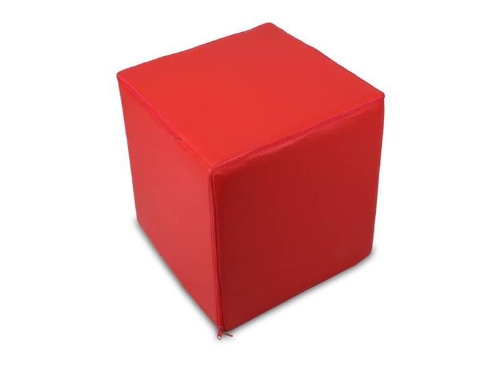 Pouf repose-pieds carré Ottomana Cube 40x40x40 cm Canapé déhoussable Résistant et anti-déchirure Tabouret Rouge E6 Ecopuf