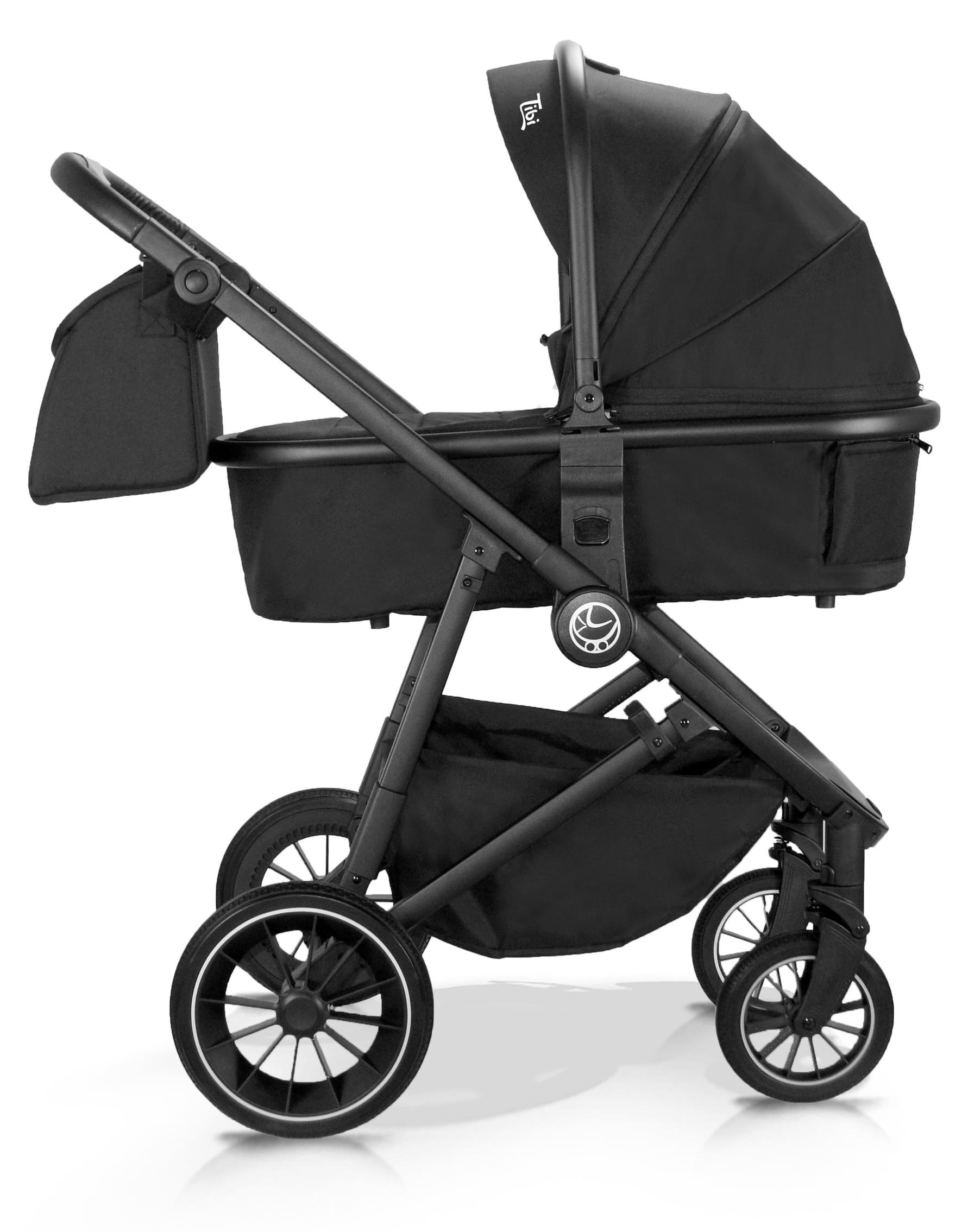 Milukids Tibi 3-in-1 Kombikinderwagen Schwarz mit Babyschale (TBW-07)