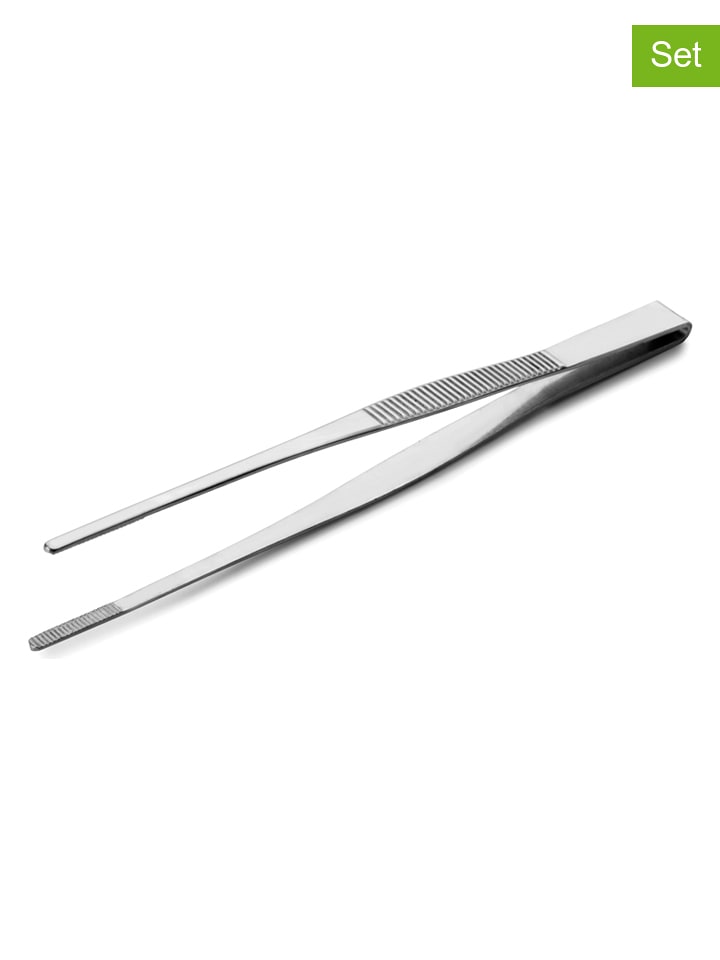 Ibili 2er-Set: Edelstahl-Küchenzangen - (L)21 cm - onesize