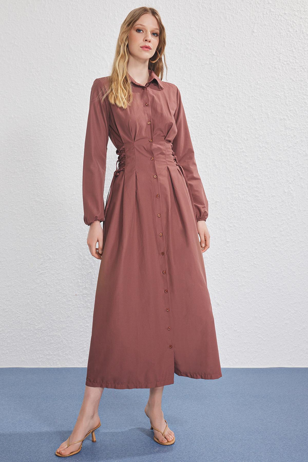 Langes, gerades Damen-Maxikleid mit Hijab-Schnitt für Freizeit und Alltag