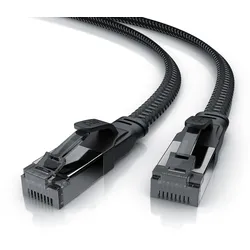 Primewire CAT 8.1 Netzwerkkabel Flach 40 Gbits, Baumwollmantel, LAN Kabel Patchkabel, Gigabit RJ45 Ethernet Cable, Flachbandkabel, Verlegekabel - 2m
