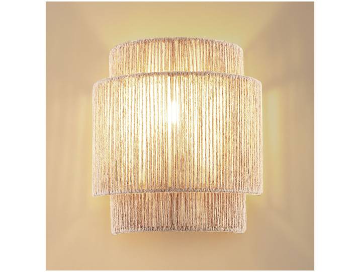 Applique murale LIGNEA LUX en jute de style bohème 40W - marron naturel