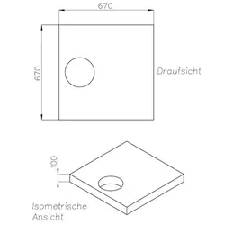Neuesbad Wannenträger für Hoesch Muna 700x700x15 SD24239