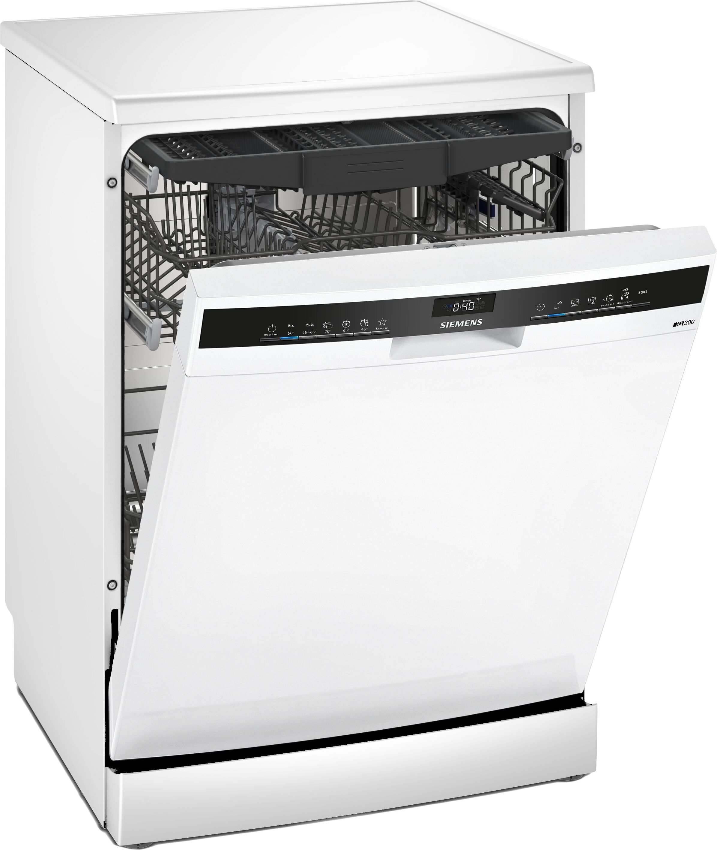 Siemens iQ300 SN23HW02ME, Freistehend, Standardgröße (60 cm), Weiß, Weiß, Tasten, Siemens rackMatic
