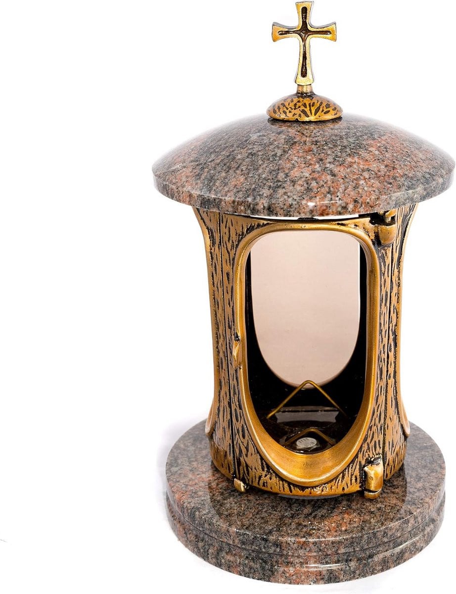 Handgemaakte bronzen graf lantaarn voor decoratie en herdenking, Hoogte: 27 cm
