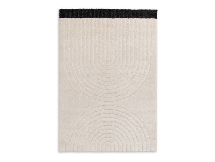 Tapis à poils longs Winsome type D 160 x 230cm Blanc/Crème/Noir