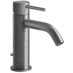 Gessi, Duscharmatur + Badewannenarmatur, 316 Trame Waschtisch-Einhebelmischer, mit Ablaufgarnitur 1 1/4, Ausladung 122 mm, 54301