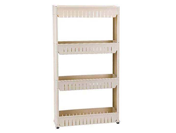 ROHCGHC Rollwagen, Rollender Aufbewahrungswagen Räder Bad Küche Waschküche(/Khaki,4 Tier)