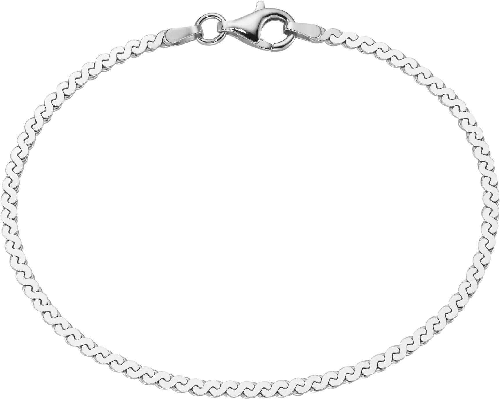 Armband FIRETTI "Schmuck Geschenk Silber 925 Armschmuck Armkette Serpentinkette", silber (silberfarben), Armbänder, Damen, 19cm, Silber 925 (Sterlingsilber), Armband