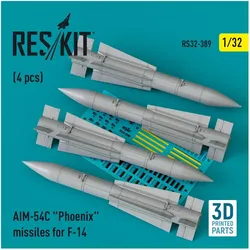 ResKit AIM-54C Phoenix missiles for F-14 (4pcs) (3D Printed)