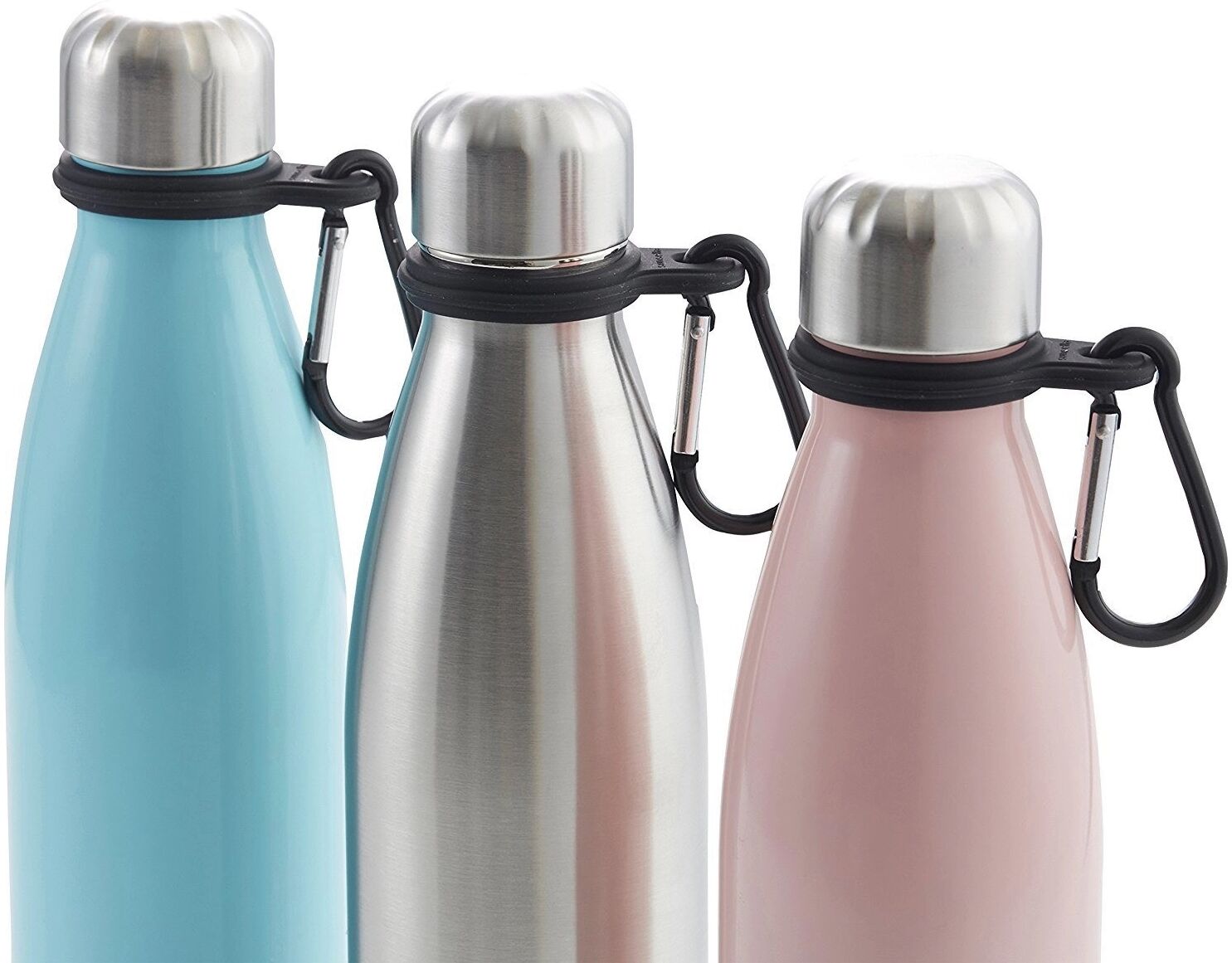 INF 3er-Pack Swell Cola Flasche Tragbarer Silikonhalter mit Karabinerclip