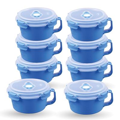 Bestlivings Frischhaltedosen für Lebensmittel ( 0,84 L ) - 8er Pack "Blau" - Vorratsdose luftdicht, Aufbewahrungsbox Meal Prep Box, Frühstücksschale, BPA Frei