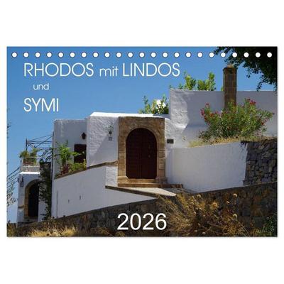 Rhodos mit Lindos und Symi (Tischkalender 2026 DIN A5 quer), CALVENDO Monatskalender