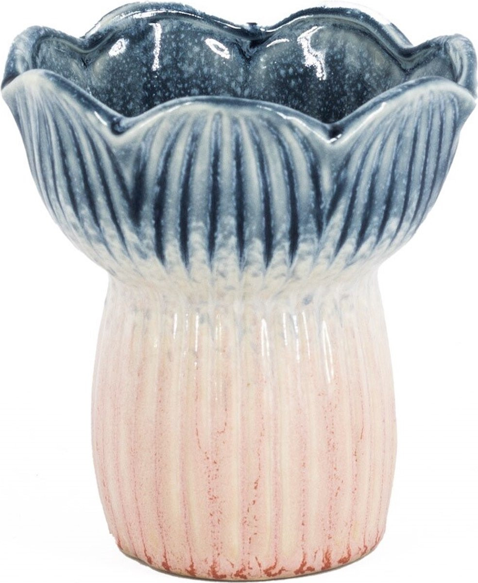 HomeBound by KY Aardewerk vaas tulp blauw/roze