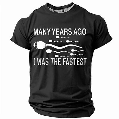 Lustiges T-Shirt für Männer Vor vielen Jahren war ich das schnellste Sperma Grafik Kurzarm