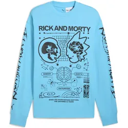 Puma, Herren, Sportshirt, Hoops x Rick and Morty LS Tee (L), Blau