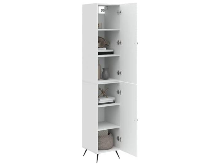 KTHLBRH 2-teiliges Schrank-Set aus poliertem Holz, weiß 4 Regale, 2 Türen, Mehrzweck, modular, einfache Reinigung, für Wohnzimmer