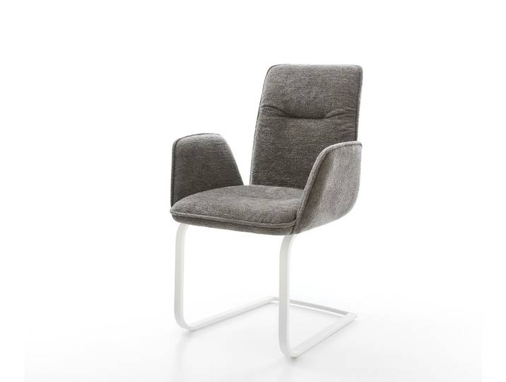 Cantilever Vinja Flex bouclé doux couleur boue pied cantilever plat blanc