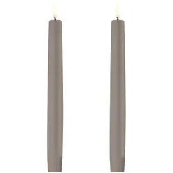 LED Spitzkerze Soft-fit Cap, Sandstone, 2er-Set, 2,3x20,5cm