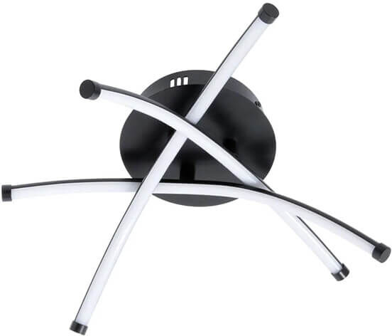 BHS Aalto Cross Arms LED Flush Satin Black Ceiling Light