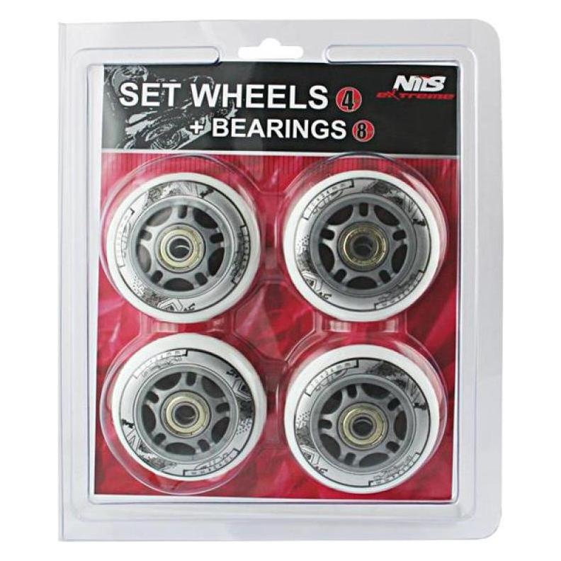 Nils VE 72x24 82A Weiss (4 Stück) + ABEC-7 (8 Stück) SET (72 mm) (5907695515886)