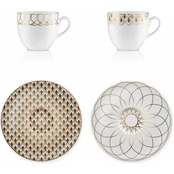 Goebel, Tasse, Espressotassen First Gold 2er Set, Porzellan, Gold, 100 ml, 20001321 (100 ml, 2x)