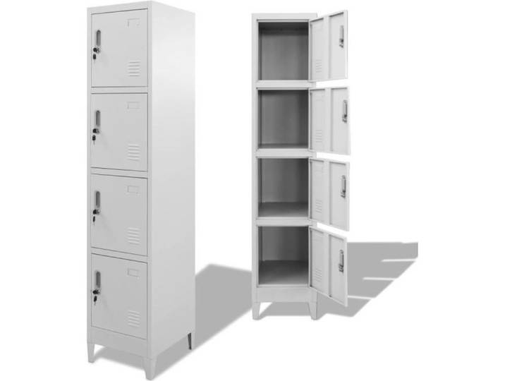 Armoire à casiers - - 4 compartiments - Gris - 180 cm - Meuble d'entrée