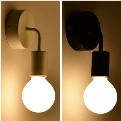 Inspire Curations Nordic Black Iron E27 Wall Sconce white
