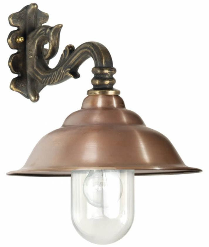 KS Verlichting Bronzen muurlamp Chateau met koperen kap