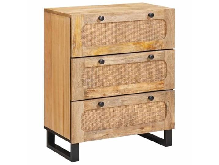 Sideboard 2er Set Braun 60x33x75 cm Massivholz Mango mit Metallbeinen Massivholz Mango, Metallbeine schwarz, 2 Stück, moderne Optik, pflegeleichte Oberfläche