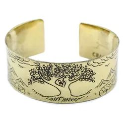 Brass Tibetan Mantra Bracelet - Tree of Life