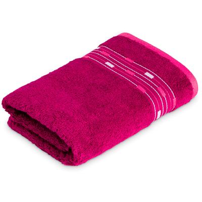 Badetuch MÖVE FOR FROTTANA "Magic Uni", lila (beere), B:67cm L:140cm, Walkfrottee, Obermaterial: 100% Baumwolle, Handtücher, Badetuch, mit Bordüre aus kleinen Rechtecken