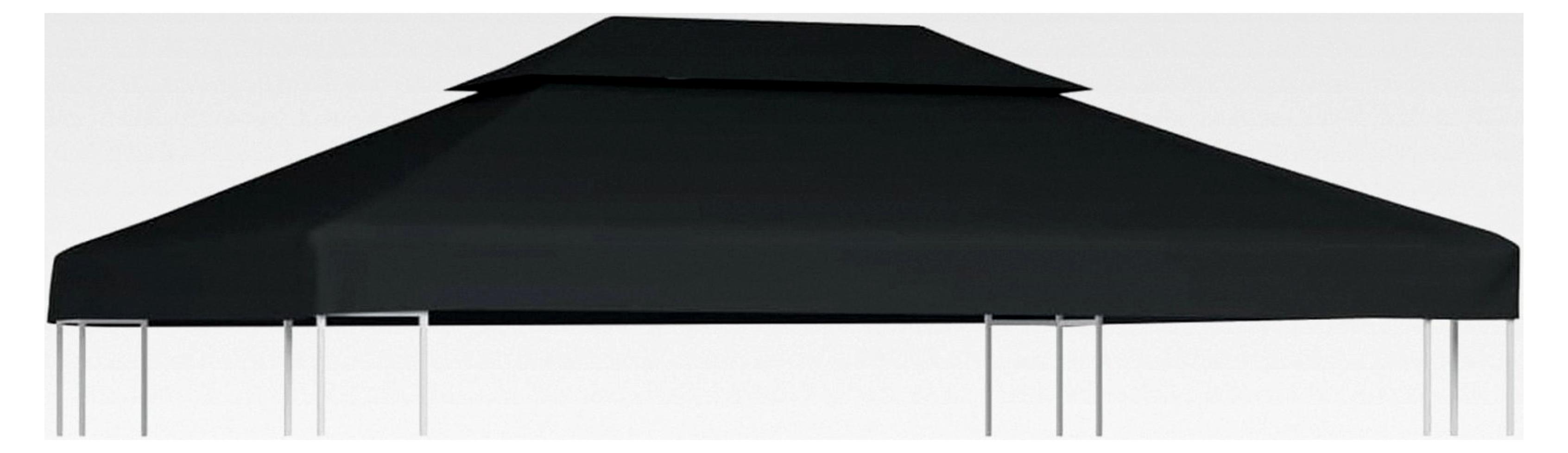 Pavillon-Dachplane mit Kaminabzug 310 g/m² 4x3 m Anthrazit