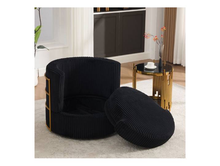 OKWISH Polsterstuhl Loungesessel Drehstuhl (mit verstecktem Stauraum, Komfortpolsterung und weichem Bezug, 1 St), für Wohnzimmer Schlafzimmer und Familienbereiche