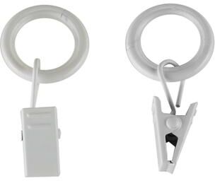 InStyleDesign 5/8 inch Noise-Canceling Curtain Rings w/Clip (Set of 10)