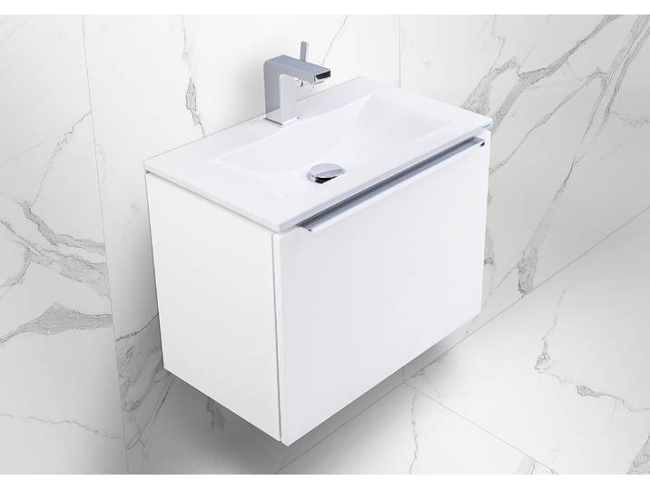 Gäste Badmöbel Set 60 cm, Unterschrank mit Auszug, komplett vormontiert