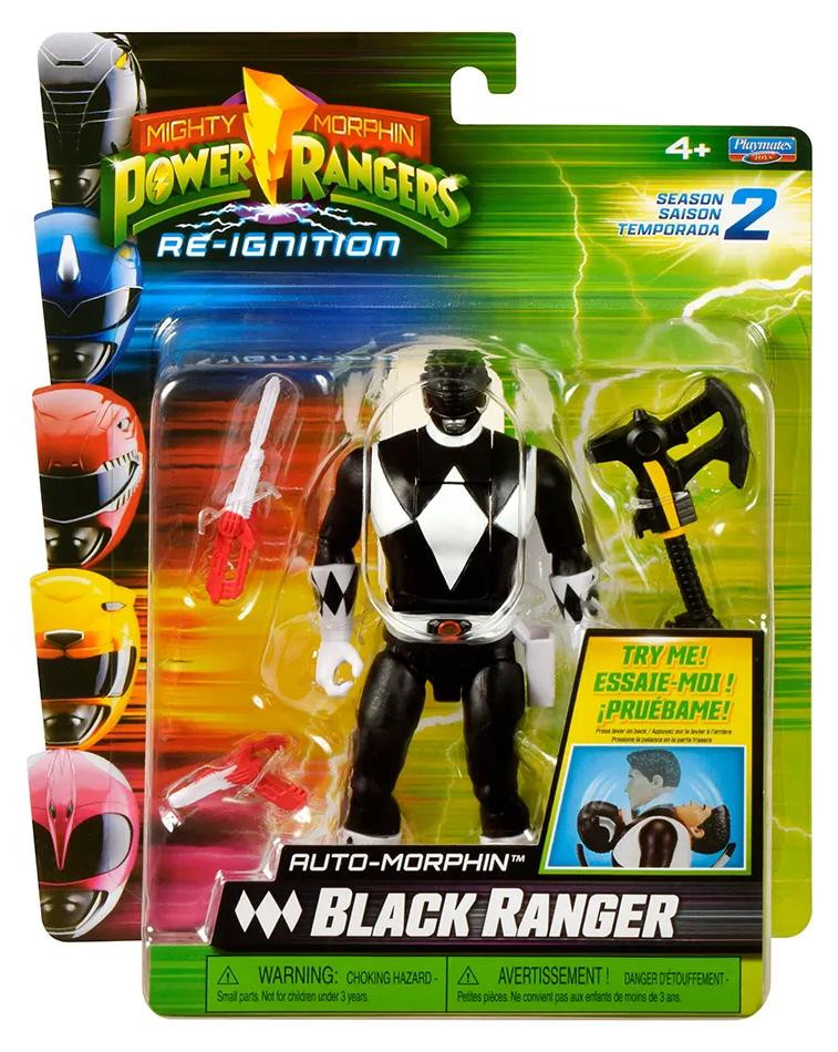 Power Rangers Black Ranger actiefiguur met automatische transformatie voor seizoen 2