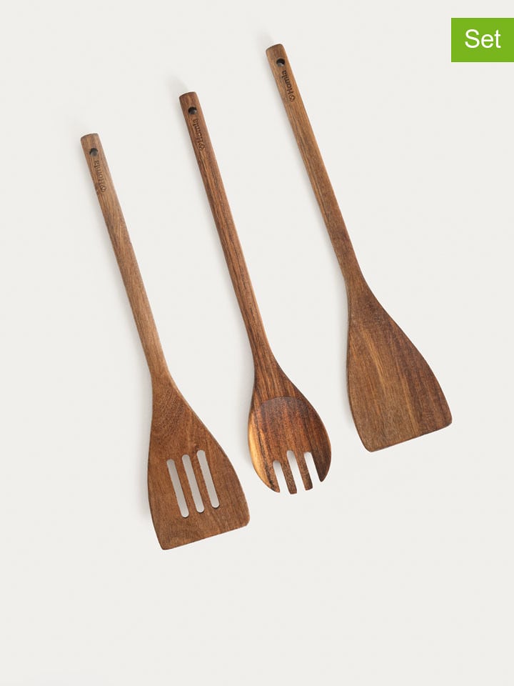 Homla 3tlg. Küchenhelfer-Set "Mooka" in Braun - (L)33 cm - onesize