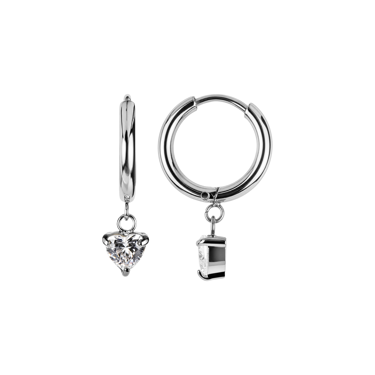 Jacques Lemans Creolen Edelstahl mit Zirkonia