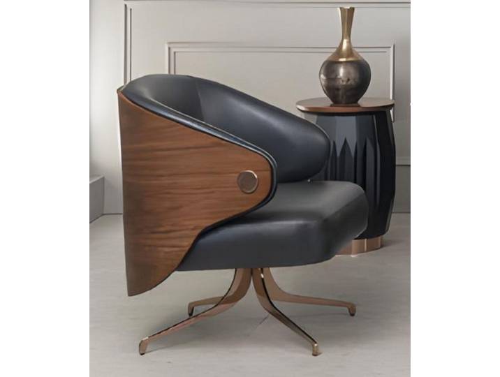 Xlmoebel Sessel XLMOEBEL moderner Sessel aus Leder in elegantem Schwarz (1-St., Sessel), Made in Europa