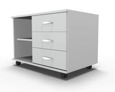 Schäfer Shop Select Mobiles Sideboard, Regal + 3 Schübe, B 800, anstellbar rechts, lichtgrau