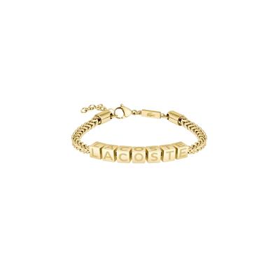 Armband LACOSTE "SCRIPT", gelbgoldfarben, Armbänder, Damen, 20,5cm, Edelstahl, Armband