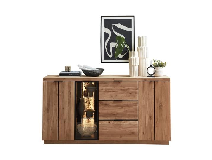 Wohn-Concept Donna Sideboard Wildeiche Massivholz/Echtkork Bianco
