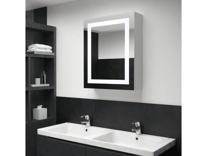 7812Home chic Armoire de salle de bain à miroir LED Meuble à Miroir Murale Armoire de Toilettes 50x13x70 cm Tout Neuf