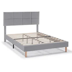 POLSTERBETT 150x190 cm Silvi, Hellgrau